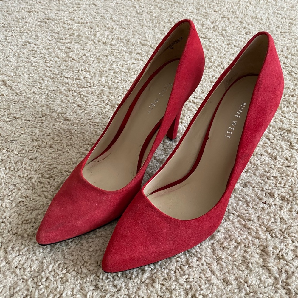 3 for $25 Nine West Red Suede Pumps
